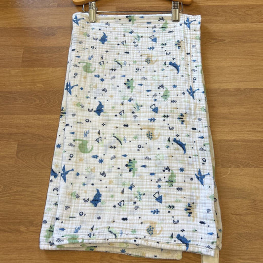 Cloud Island Muslin Swaddle Blanket - Dino