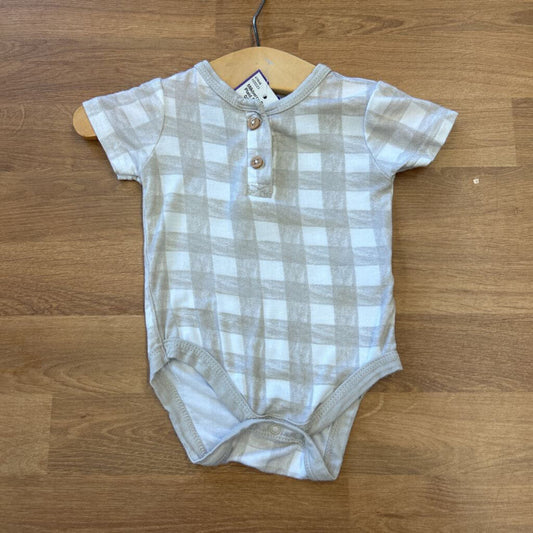 Milkberry Bamboo Plaid SS Onesie - 0/3m