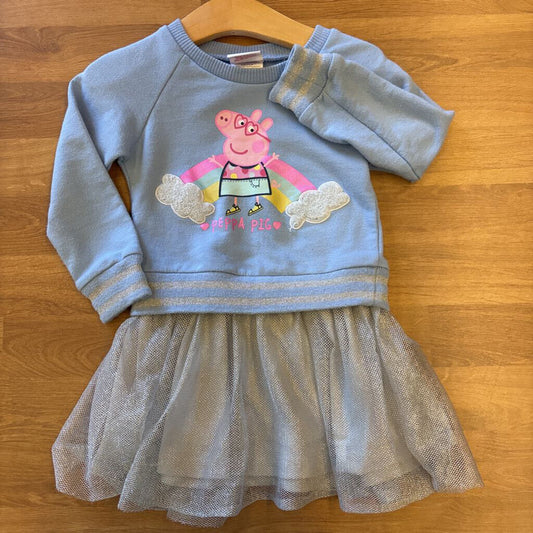 Peppa Pig LS Dress (wash wear) - 2T