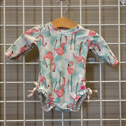 Ruffle Butts Flamingo One Pc Swim - 0/3m
