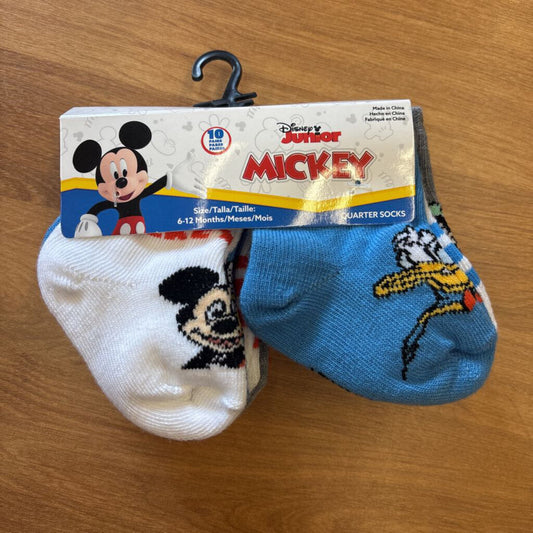 NEW Mickey Quarter Socks - 6/12m