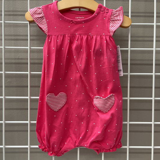 NWT Carter's Heart Short Romper - 12m