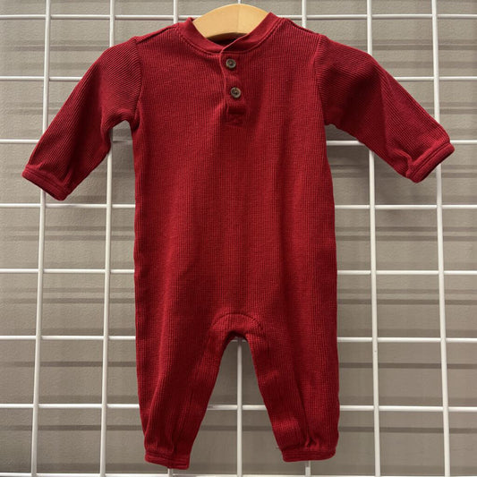 Old Navy Thermal Knit LS Romper - 3/6m