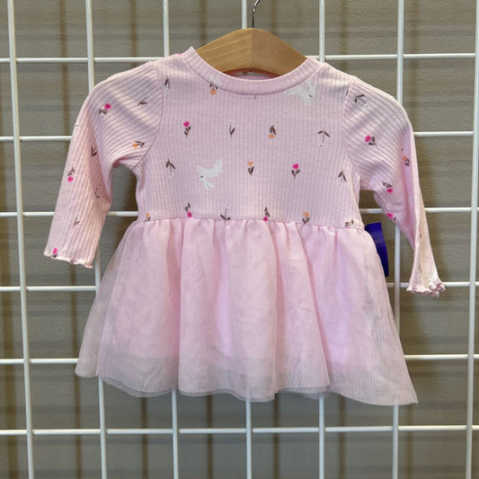 Cat & Jack Bunny Tulle LS Dress - 3/6m