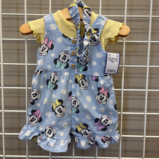 Disney Baby Minnie Romper Set w/ Headband - 3/6m