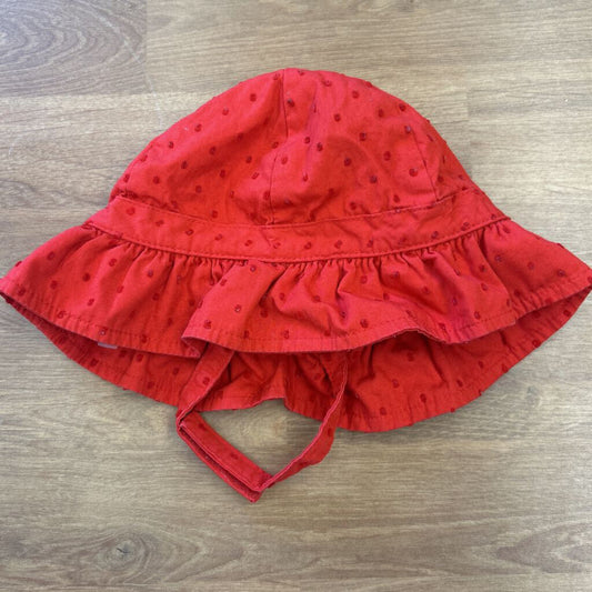 Gymboree Swiss Dot Red Sun Hat - 12/18m