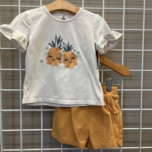 Pekkle Pineapple Two Pc Set (small mark on tee) - 24m