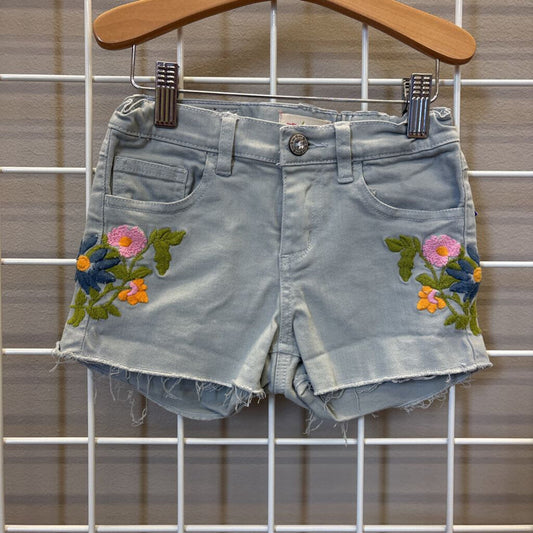 Mimi & Maggie Embroidered Denim Shorts - 7