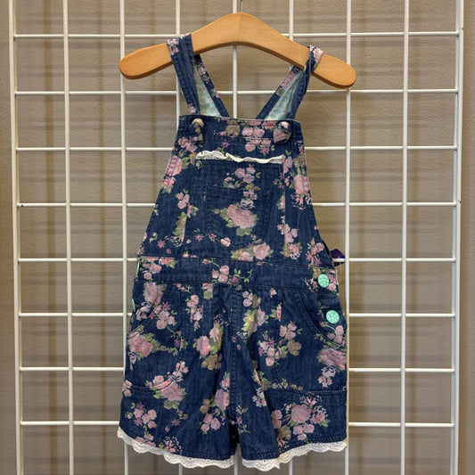 Matilda Jane Short Floral Overalls - 4T