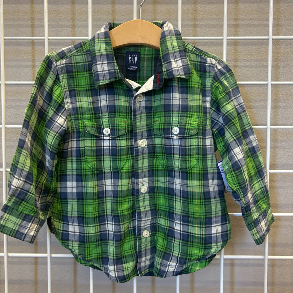 Baby Gap Plaid SS Button Up - 2