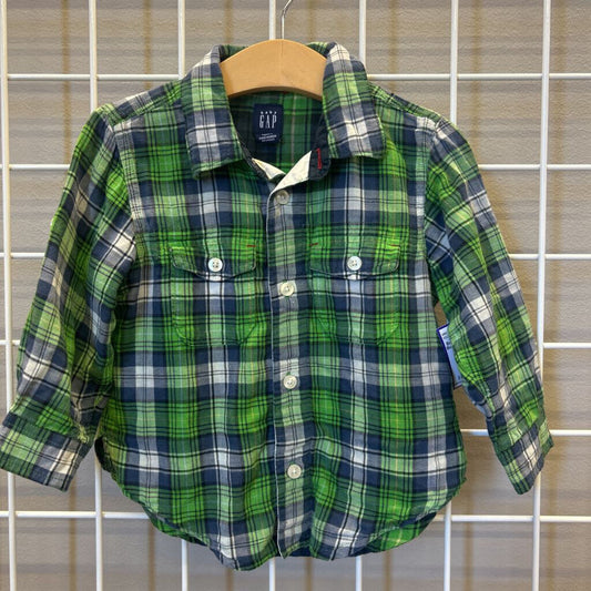 Baby Gap Plaid SS Button Up - 2