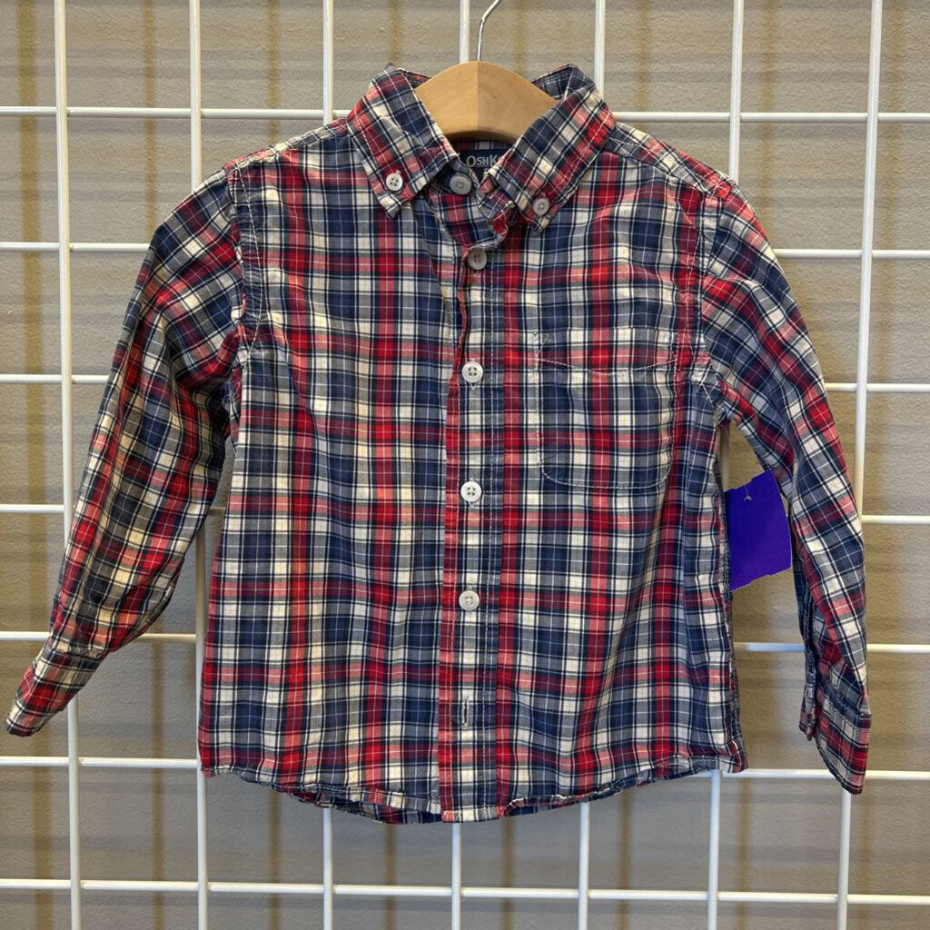 Osh Kosh Plaid LS Button Up - 3