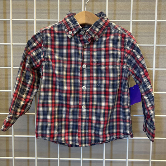 Osh Kosh Plaid LS Button Up - 3