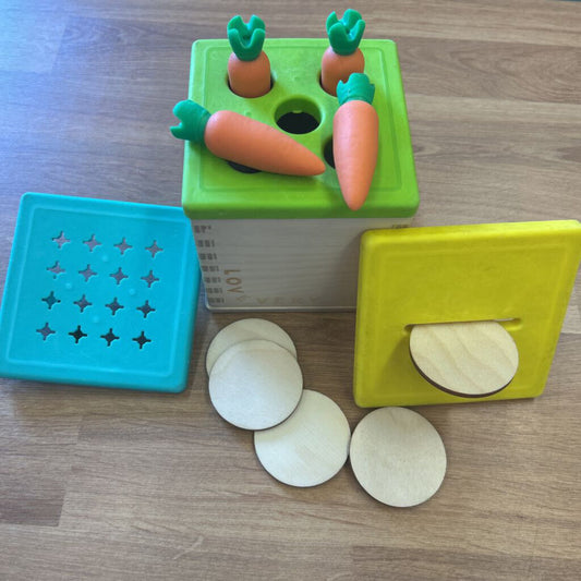 Lovevery Wooden Coin Bank / Carrot Set