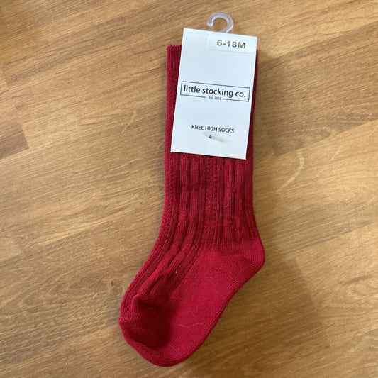 NEW Little Stocking Co. Knee High Socks - Red 6/18m