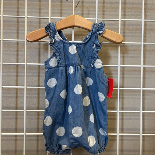 Carter's Chambray Dot Bubble Romper - 6m
