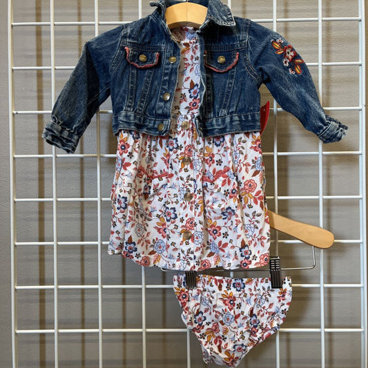 Daisy Fuentes Floral Dress / Jacket / Headband Set - 6/9m