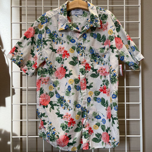 Old Navy Floral SS Button Up - 14/16