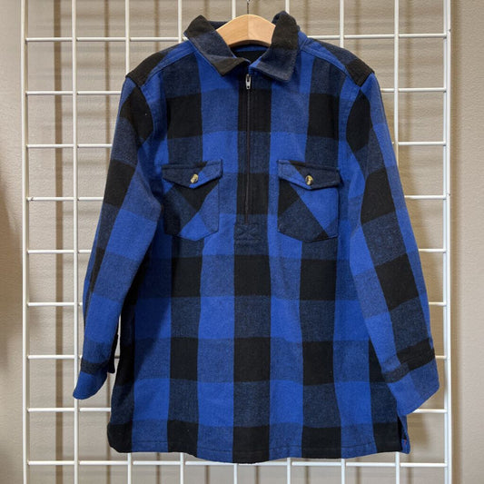 Lil Hickory Plaid Quarter Zip LS Top - 6/7