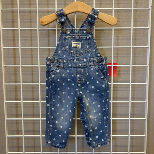 Osh Kosh Dots Denim Overalls 9m