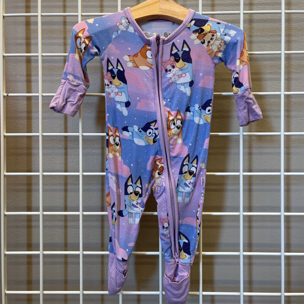 Little Sleepies Bluey Bamboo Zip Sleeper (heavy wash wear) - NB