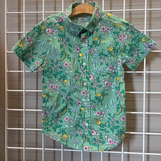 Cat & Jack Floral SS Button Up - 4/5