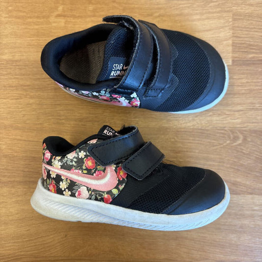 Nike Black/Floral Velcro Sneakers - 6