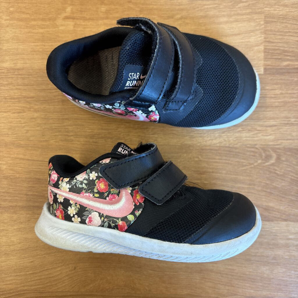 Nike Black/Floral Velcro Sneakers - 6