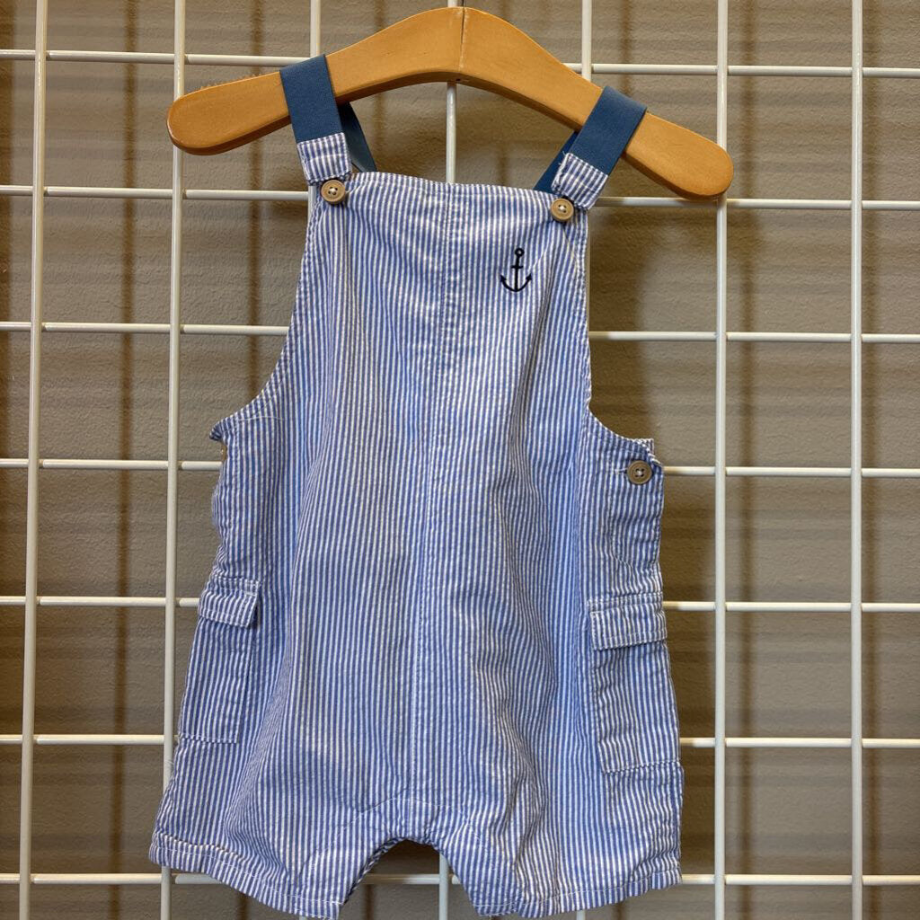 H&M Striped Cotton Overalls - 9/12m