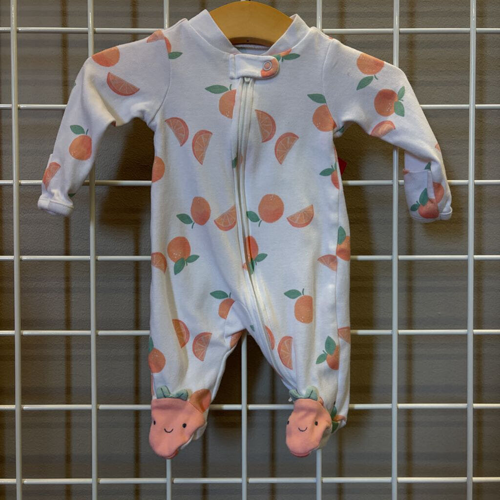 Carter's Oranges LS Zip Sleeper - NB