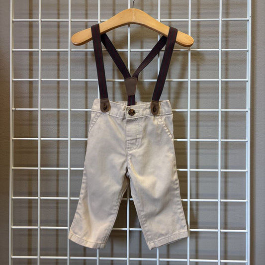 Carter's Khaki Pants w/ Suspenders - 6m