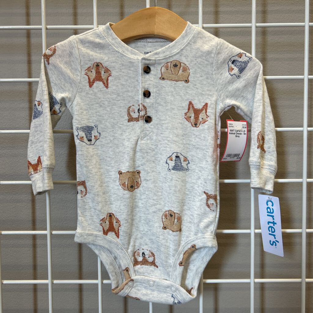 NWT Carter's LS Animal Onesie - 6m