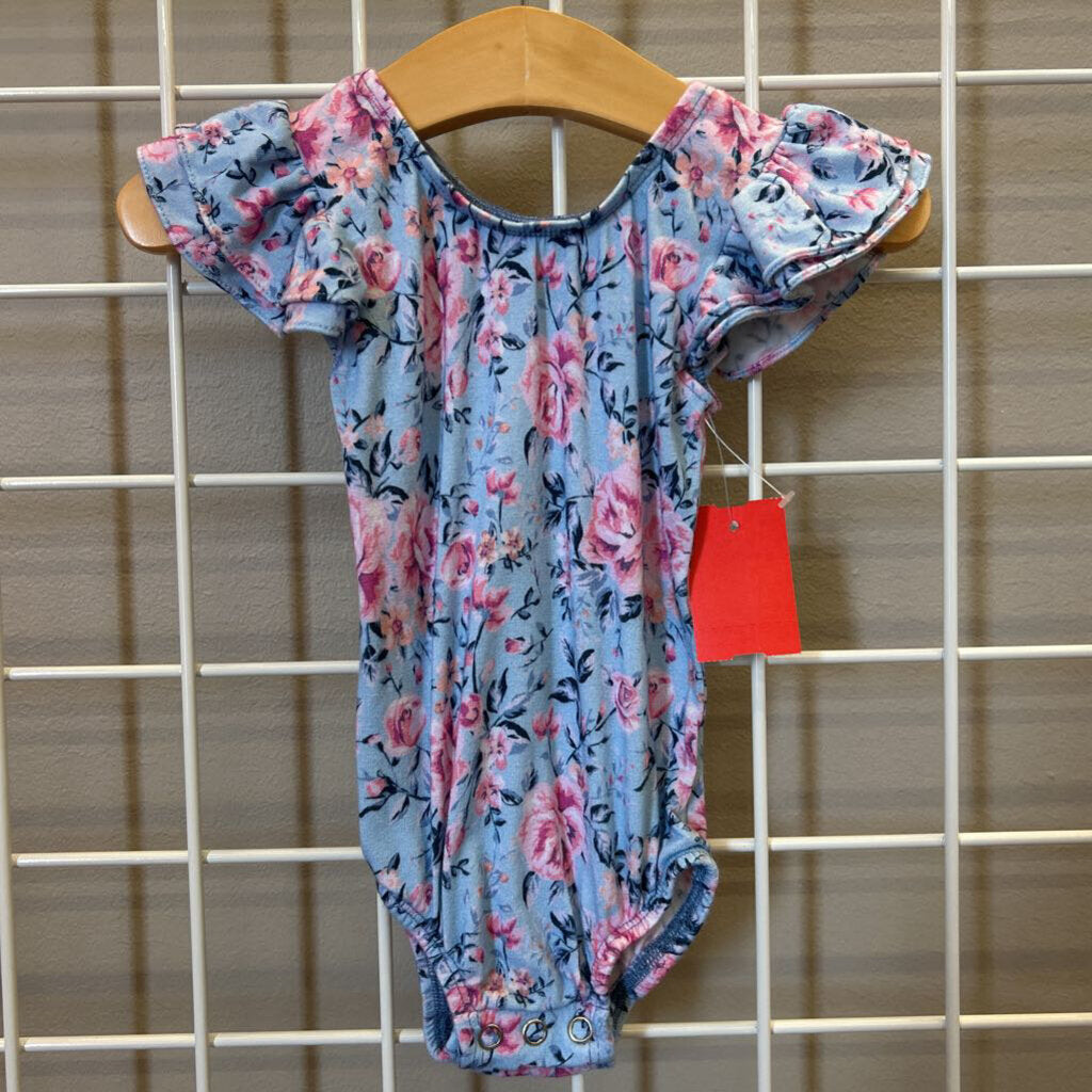 This Tribe of Three Floral SS Bodysuit - 12/24m