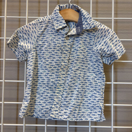 Osh Kosh Fish SS Button Up - 12m