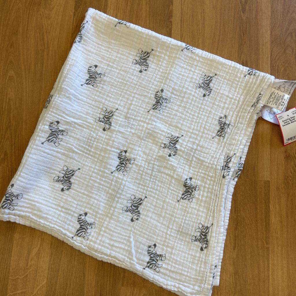 Amazing Baby Zebra Muslin Swaddle Blanket