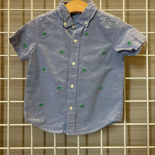 Janie & Jack Palm Tree SS Button Up - 2T