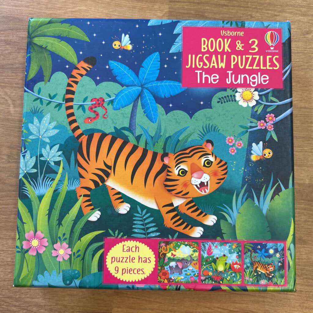 Usborne Book & 3 Jigsaw Puzzles - The Jungle