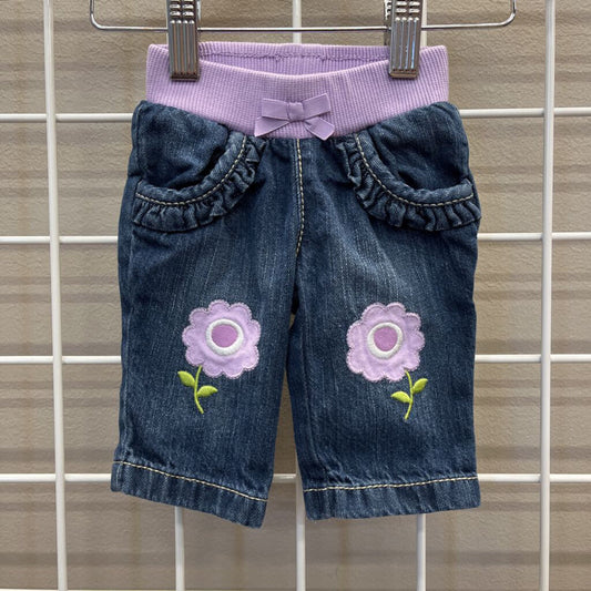 Gymboree Flower Jeans - 0/3m