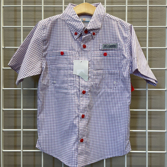 NWT Columbia Plaid SS Button Up - 8