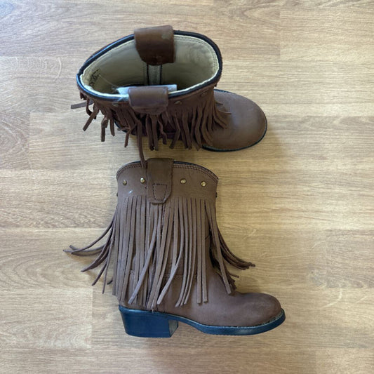 Old West Fringe Cowgirl Boots - 4.5