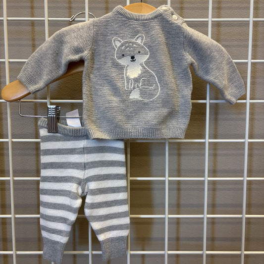 Carter's Knit Fox Two Pc Set - NB