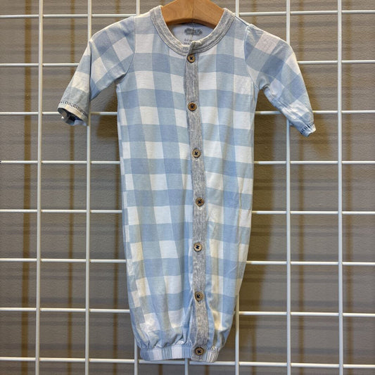 Mudpie Bamboo Gingham Sleeping Gown - 0/3m