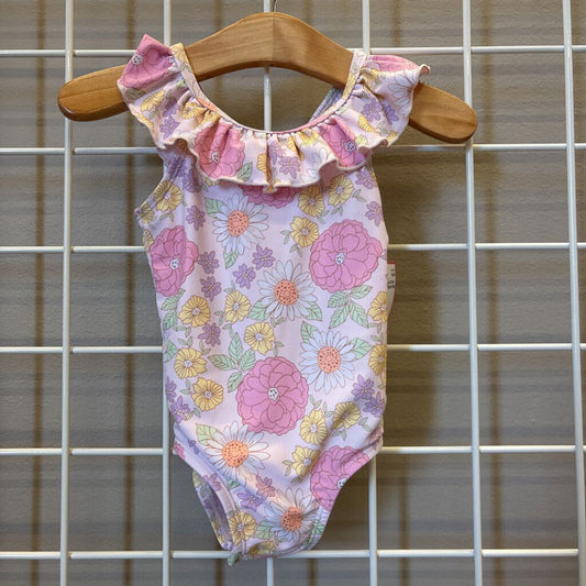 Gerber Floral One Pc Swim - 6/9m