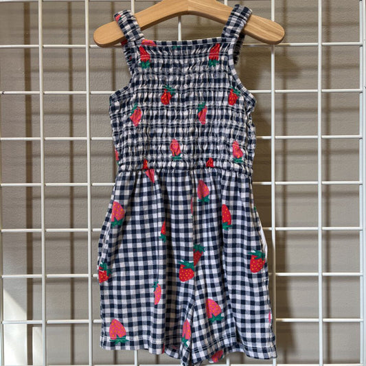 Old Navy Strawberry Gingham Tank Romper - 8