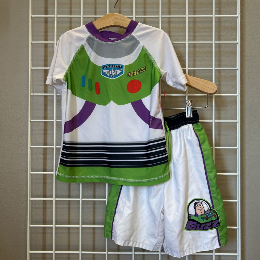 Toy Story Buzz Light Year Swim Suit Set (marks on back of shorts) - 5/6