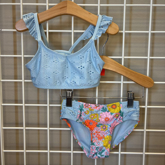 Cat & Jack Floral Two Pc Swim - 4/5