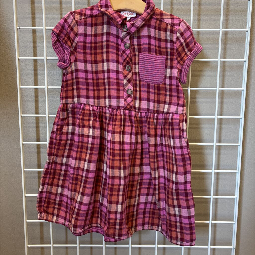 Cat & Jack Plaid SS Dress - 6/6x