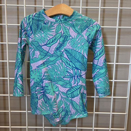Cat & Jack Leaf LS One Pc Swim - 3T