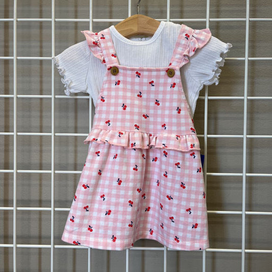Little Me Cherry Jumper w/ Tee - 12m