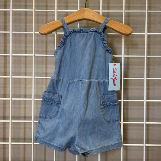 NWT Cat & Jack Chambray Tank Romper -12m